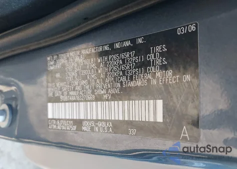 2006 Toyota Sequoia Limited V8 из США, поврежденный, VIN 5TDBT48A16S270669